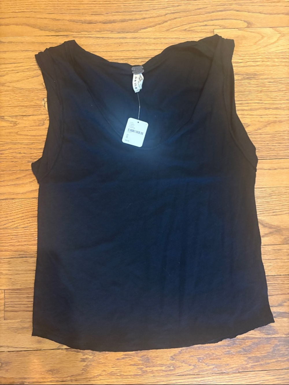 NWT Free People Women's Black Sleeveless V-Neck Tank Top Sz Small